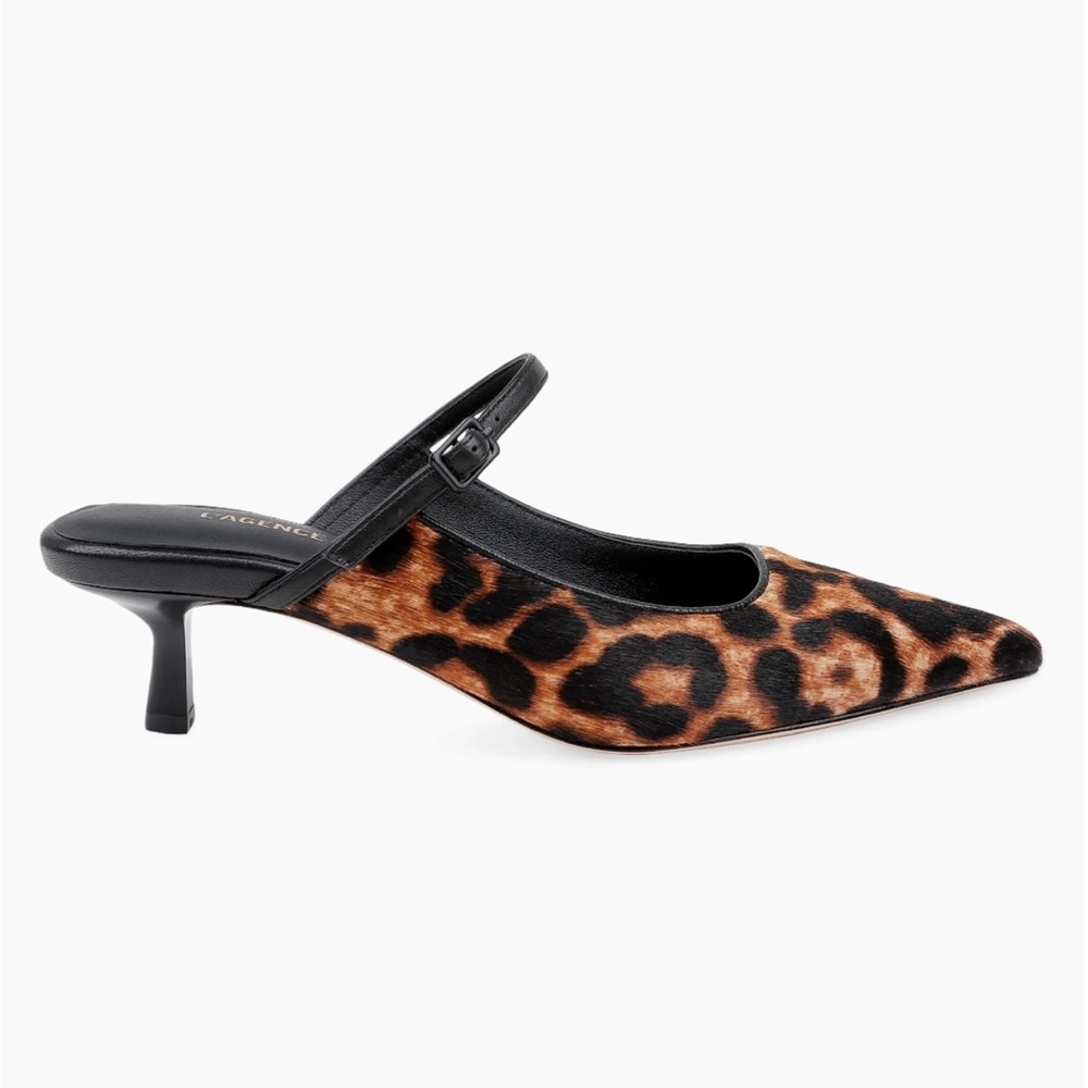 L'AGENCE Edith Leopard Print Heels